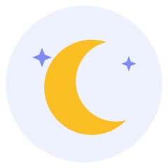 休む・眠るイメージ(月と星)